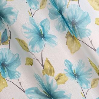 Firana gotowa na przelotkach SOFIA 140x250 Eurofirany biały/niebieski