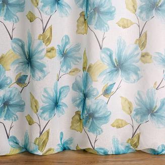 Firana gotowa na przelotkach SOFIA 140x250 Eurofirany biały/niebieski