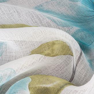 Firana gotowa na przelotkach SOFIA 140x250 Eurofirany biały/niebieski