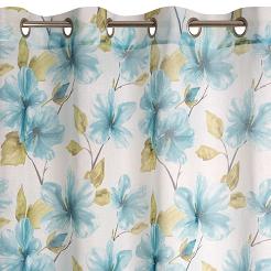 Firana gotowa na przelotkach SOFIA 140x250 Eurofirany biały/niebieski