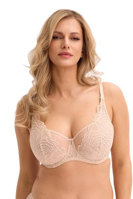 Biustonosz balkonetka z koronką Soft Jessia 1229 miękki beżowy