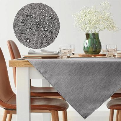 Obrus dekoracyjny wodoodporny KATE 85x85 Eurofirany srebrny strukturalna faktura