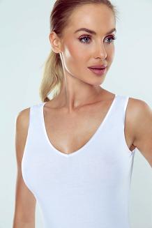 Body damskie bez rękawów Anais białe
