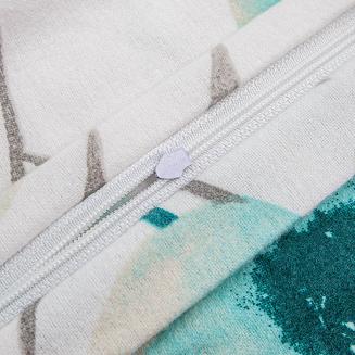 Pościel flanelowa FLANELOVE 220x200 biała w miętowe kwiatki