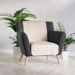 Narzuta dekoracyjna VELVI 70x160 pikowana w geometryczny wzór kremowa