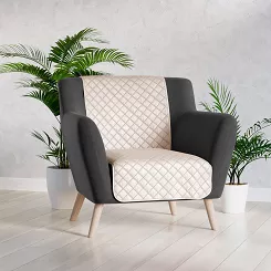 Narzuta dekoracyjna VELVI 70x160 pikowana w geometryczny wzór kremowa