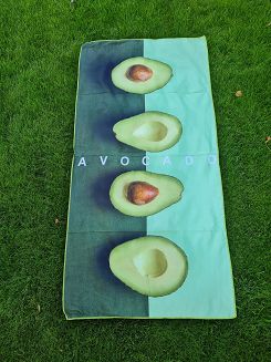 Ręcznik plażowy 70x140 wzór awokado zielony