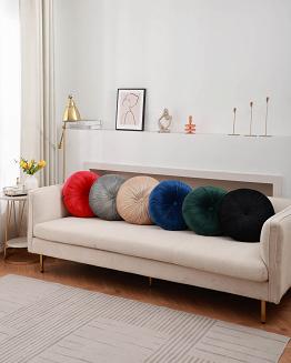 Poszewka dekoracyjna Soft welurowa butelkowa zieleń okrągła