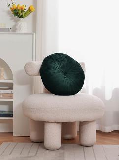 Poszewka dekoracyjna Soft welurowa butelkowa zieleń okrągła