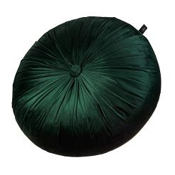 Poszewka dekoracyjna Soft welurowa butelkowa zieleń okrągła