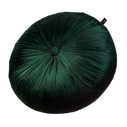 Poszewka dekoracyjna Soft welurowa butelkowa zieleń okrągła