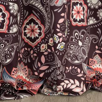 Zasłona gotowa na przelotkach MIREI 140x250 Eurofirany śliwka/ciemnorózowy