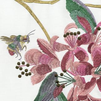 Pościel haftowana HAFT5 160x200 Eurofirany kwiaty biała różowa