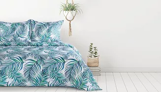 Pościel bawełniana PALMS 160x200 Design91 biały