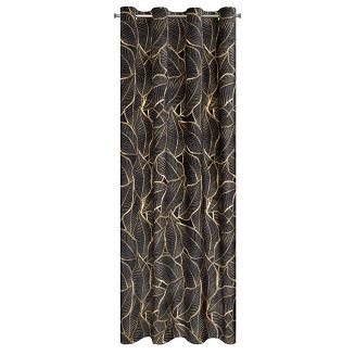 Zasłona gotowa na przelotkach ASTEJA 140x250 Eurofirany czarny/złocisty