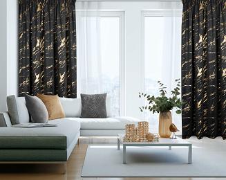 Zasłona gotowa na taśmie MOLLY 140x270 Eurofirany czarny