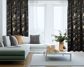 Zasłona gotowa na taśmie MOLLY 140x270 Eurofirany czarny