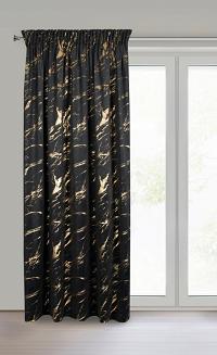 Zasłona gotowa na taśmie MOLLY 140x270 Eurofirany czarny