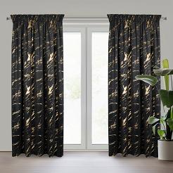 Zasłona gotowa na taśmie MOLLY 140x270 Eurofirany czarny