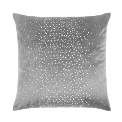 Poszewka dekoracyjna SHINY 45x45 welurowa popielowa w kryształki