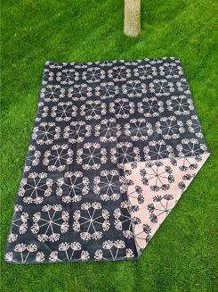 Koc bawełniano-akrylowy 150x200 różowe czarne dmuchawce