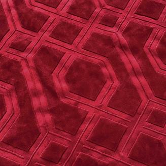 Koc akrylowy na fotel tłoczony VITO 200x220 geometryczny wzór bordowy