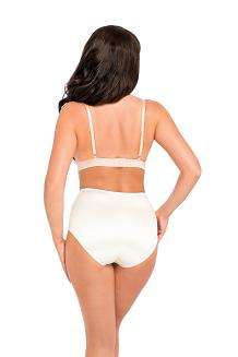 Figi damskie z wysokim stanem modelujące satynowe wykończenie Babell kod 103/1 ecru