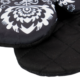 Rękawice kuchenne 18x27 z magnesem 2 szt. łowicki czarne