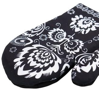 Rękawice kuchenne 18x27 z magnesem 2 szt. łowicki czarne