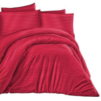 Pościel satyna bawełniana adamaszek 160x200 czerwona
