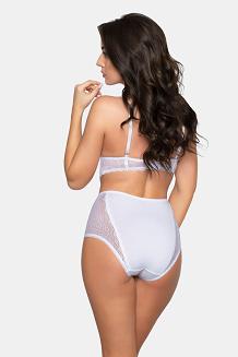 Figi damskie z wysokim stanem i koronką Babell kod 184 białe