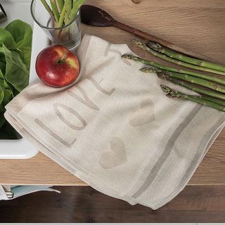 Ścierka kuchenna bawełna egipska COOK 50x70 serduszka beżowa