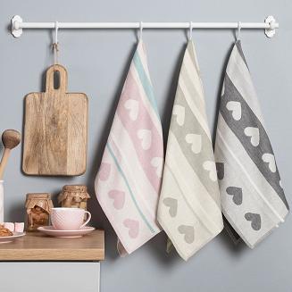 Ścierka kuchenna bawełna egipska COOK 50x70 serduszka beżowa