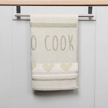 Ścierka kuchenna bawełna egipska COOK 50x70 serduszka beżowa