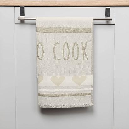 Ścierka kuchenna bawełna egipska COOK 50x70 serduszka beżowa
