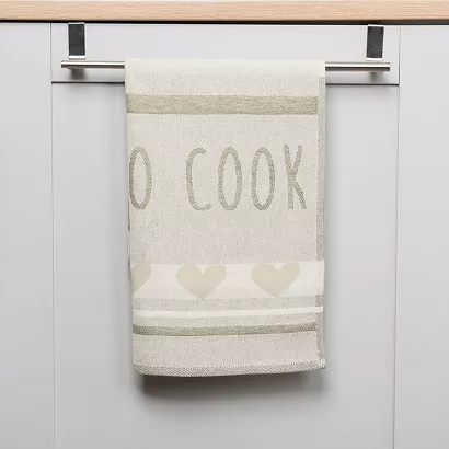 Ścierka kuchenna bawełna egipska COOK 50x70 serduszka beżowa