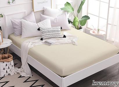 Prześcieradło jersey z gumką 180x200 kremowe