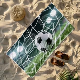 Ręcznik plażowy 100x180 zielony piłka w bramce