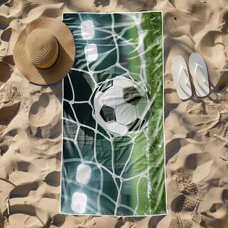 Ręcznik plażowy 100x180 zielony piłka w bramce
