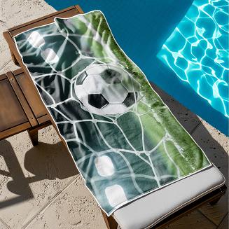Ręcznik plażowy 100x180 zielony piłka w bramce