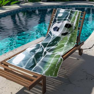 Ręcznik plażowy 100x180 zielony piłka w bramce