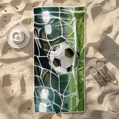 Ręcznik plażowy 100x180 zielony piłka w bramce