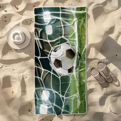 Ręcznik plażowy 100x180 zielony piłka w bramce