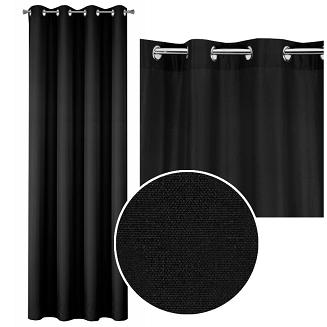 Zasłona gotowa na przelotkach ADORE 140x250 Eurofirany czarna