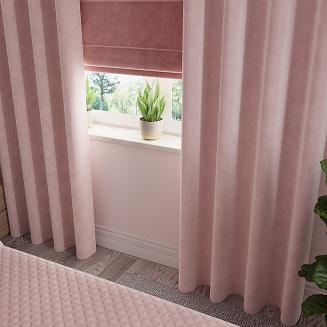 Zasłona gotowa na przelotkach VELVI 140x260 jasnoróżowa