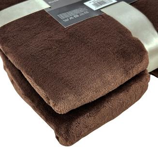 Koc narzuta na łóżko LUNA 150x200 jednobarwny brązowy