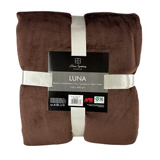 Koc narzuta na łóżko LUNA 150x200 jednobarwny brązowy