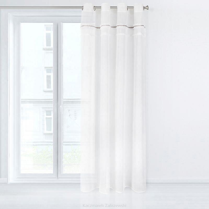 Zasłona gotowa na przelotkach DENISE 140x250 Eurofirany biała