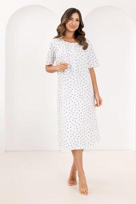 Koszula damska REGINA kod 019 niebieskie kwiatuszki