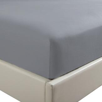 Prześcieradło satyna bawełniana z gumką 180x200 SIN szare